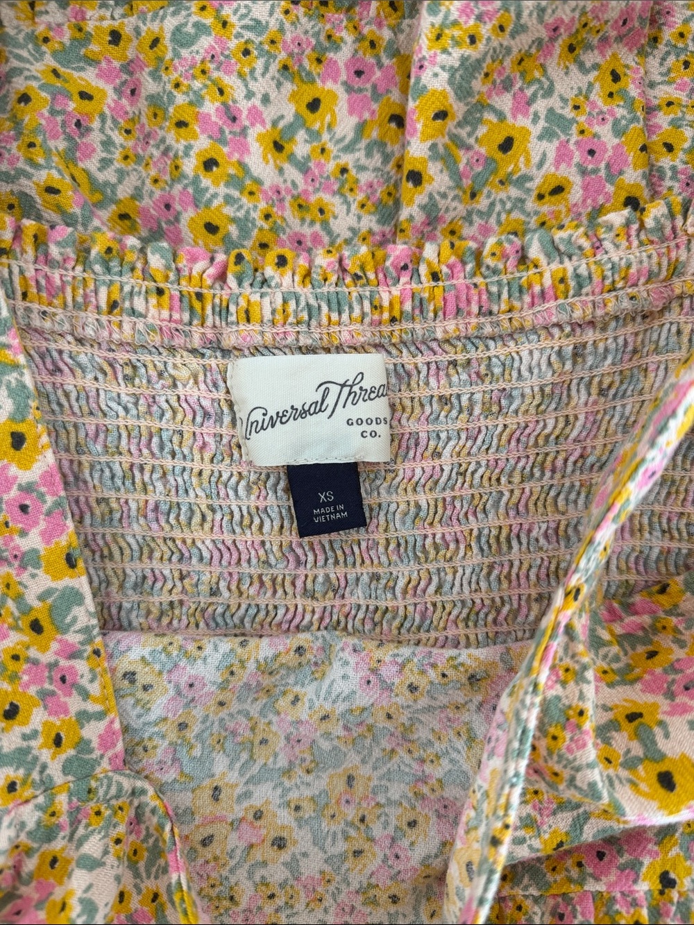 Universal Thread • Yellow Floral Ruffle-Strap Dress - Picture 5 of 5